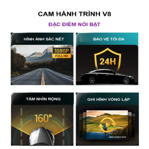 CAMERA HÀNH TRÌNH V8 FULLHD 1080P KẾT NỐI WIFI VỚI ĐIỆN THOẠI VÀ MÀN HÌNH ANDROID Camera hanh trinh v8 2